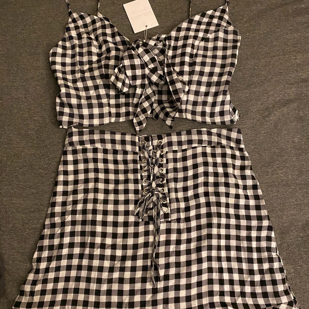 Solaris Two Piece Gingham Set sz. Medium